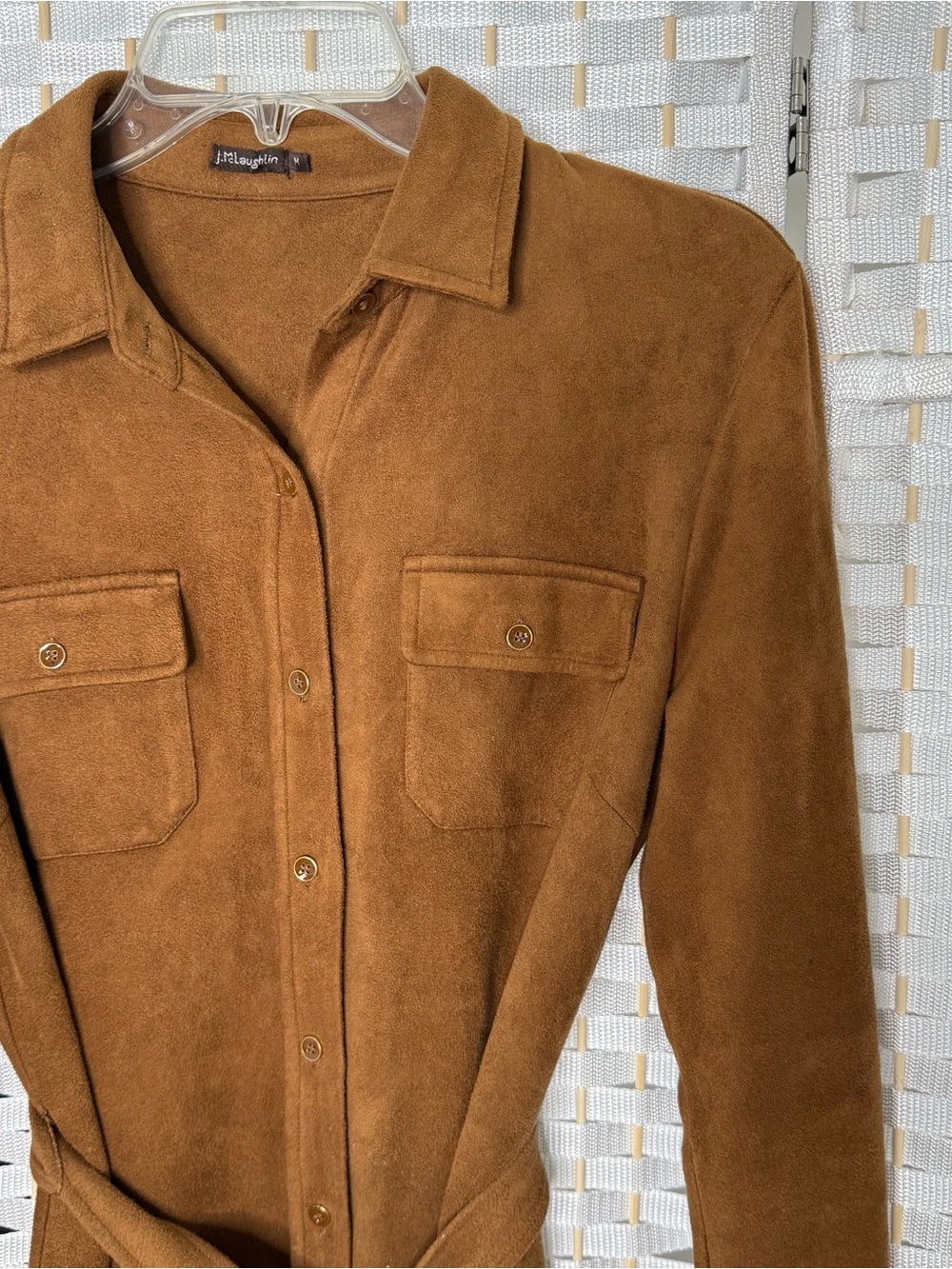 ! J. MCLAUGHLIN HAARLEM DRESS SOLID FAUX SUEDE BELTED - Picture 5 of 9